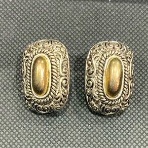 Gold and silver clip on earrings